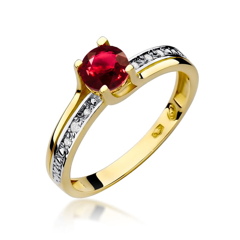 W106 Ruby prsteň 0,60ct žlté zlato Au 585/1000 2