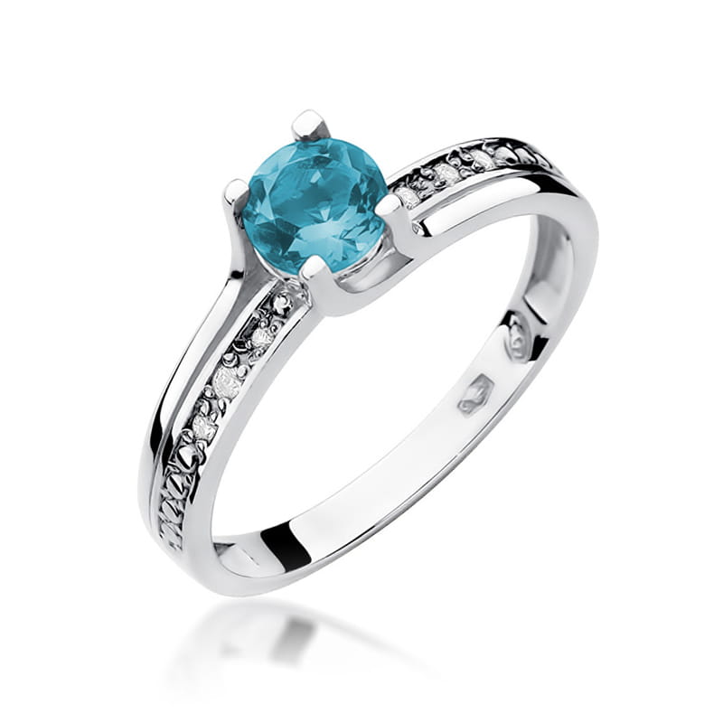 W106 Topaz prsteň 0,50ct biele zlato Au 585/1000 2