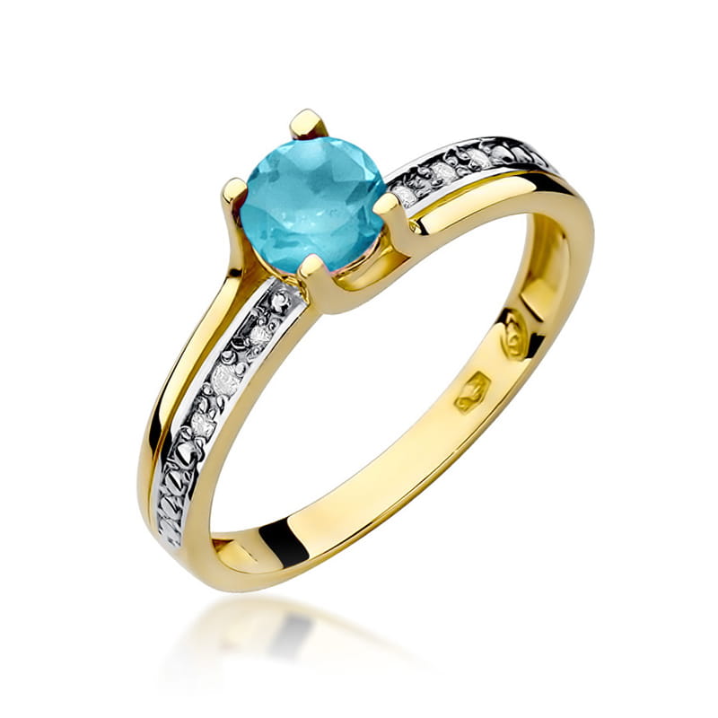 W106 Topaz prsteň 0,50ct žlté zlato Au 585/1000 2