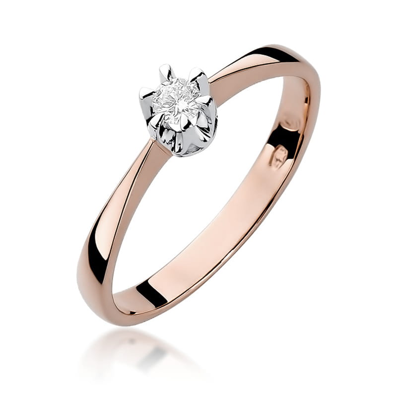 W111 Diamantový prsteň 0,08ct ružové zlato Au 585/1000 2