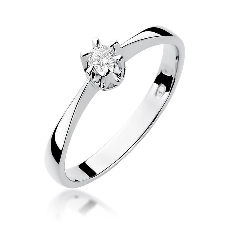 W111 Diamantový prsteň 0,10ct biele zlato Au 585/1000 2