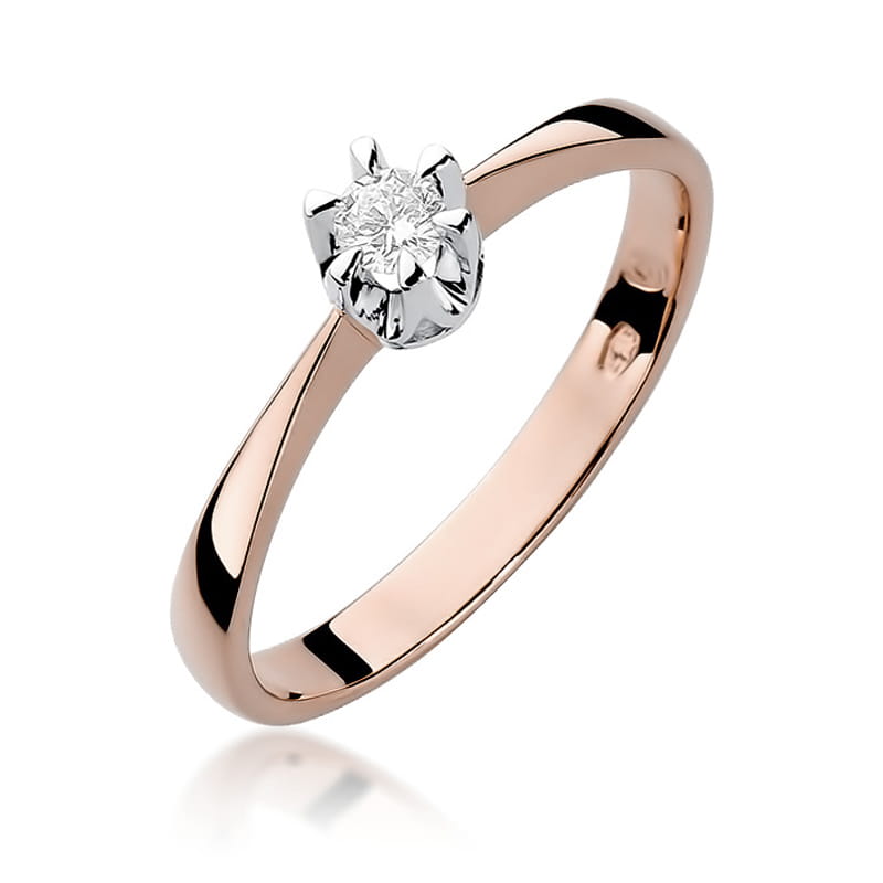 W111 Diamantový prsteň 0,20ct ružové zlato Au 585/1000 2