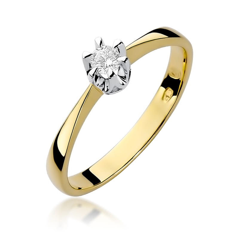 W111 Diamantový prsteň 0,20ct žlté zlato Au 585/1000 2