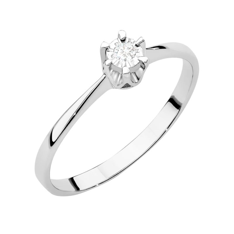 W111T Diamantový prsteň 0.03ct biele zlato Au 585/1000 2