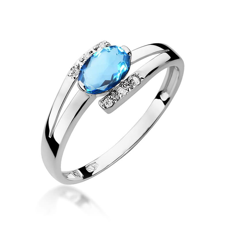 W119 Topaz prsteň 0,50ct biele zlato Au 585/1000 2