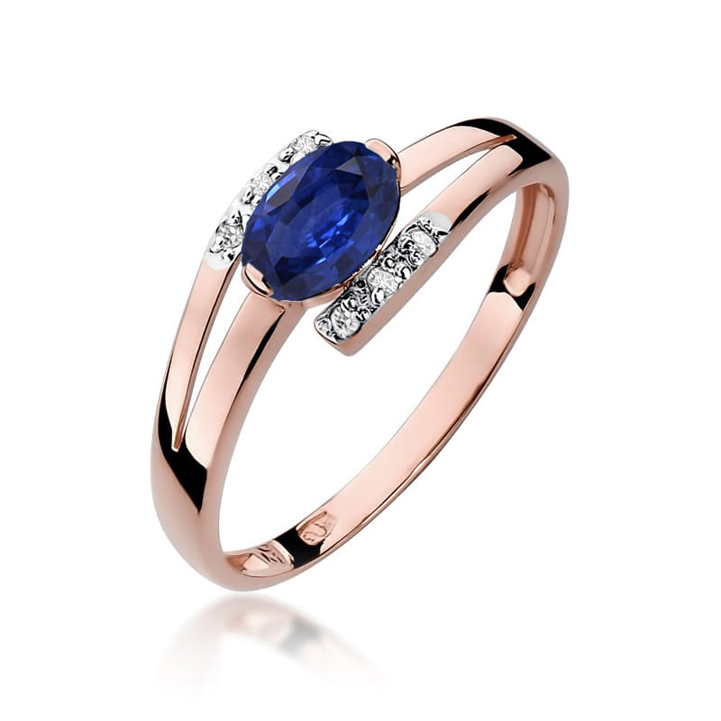 W119 Zafírový prsteň 0,70ct ružové zlato Au 585/1000 2