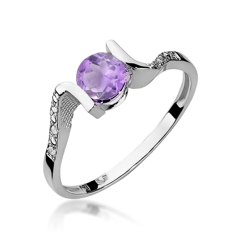 W120 Ametystový prsteň 0,50ct biele zlato Au 585/1000 2