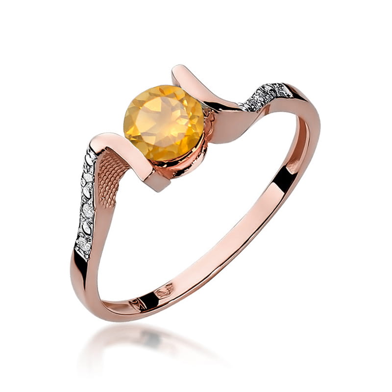 W120 Citrínový prsteň 0,50ct ružové zlato Au 585/1000 2