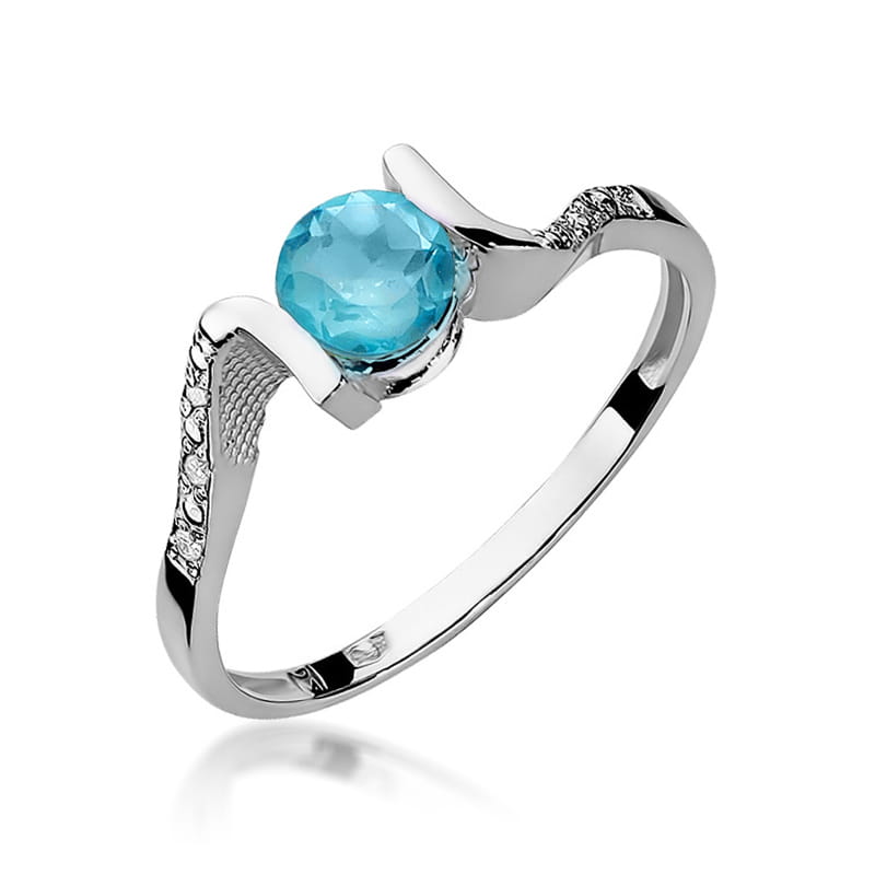 W120 Topaz prsteň 0,50ct biele zlato Au 585/1000 2