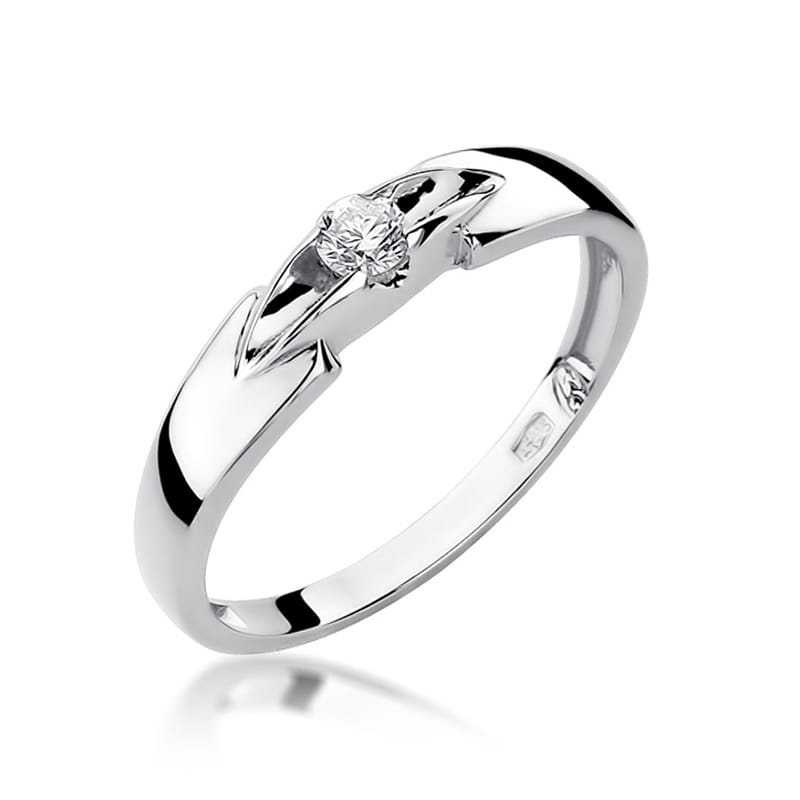 W124 Diamantový prsteň 0,10ct biele zlato Au 585/1000 2