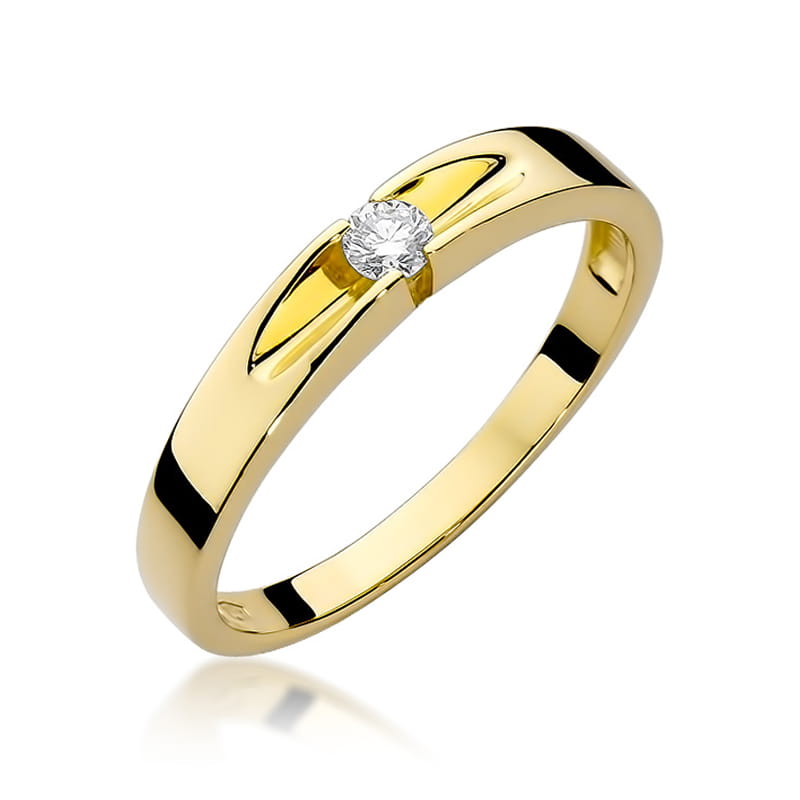 W125 Diamantový prsteň 0,08ct žlté zlato Au 585/1000 2