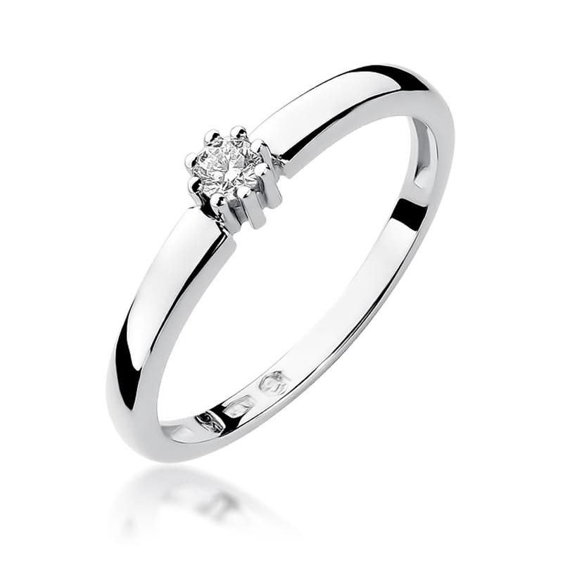 W128 Diamantový prsteň 0,10ct biele zlato Au 585/1000 2
