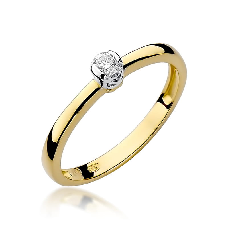 W131 Diamantový prsteň 0,10ct žlté zlato Au 585/1000 2