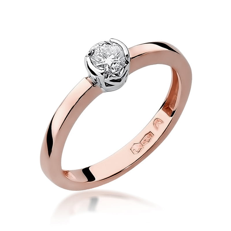 W131 Diamantový prsteň 0,25ct ružové zlato Au 585/1000 2