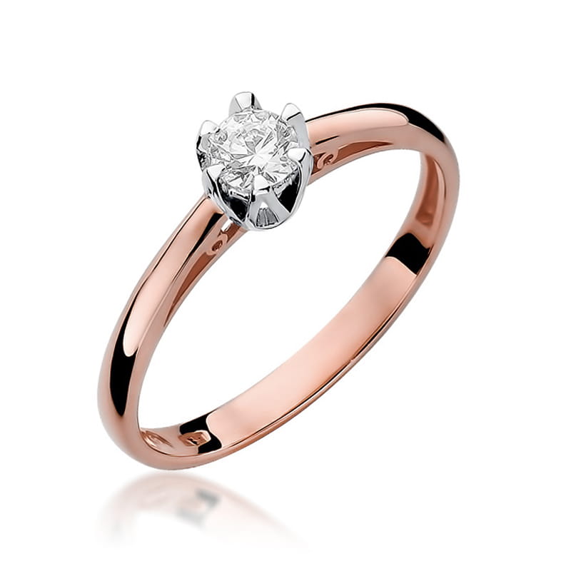W133 Diamantový prsteň 0,15ct ružové zlato Au 585/1000 2