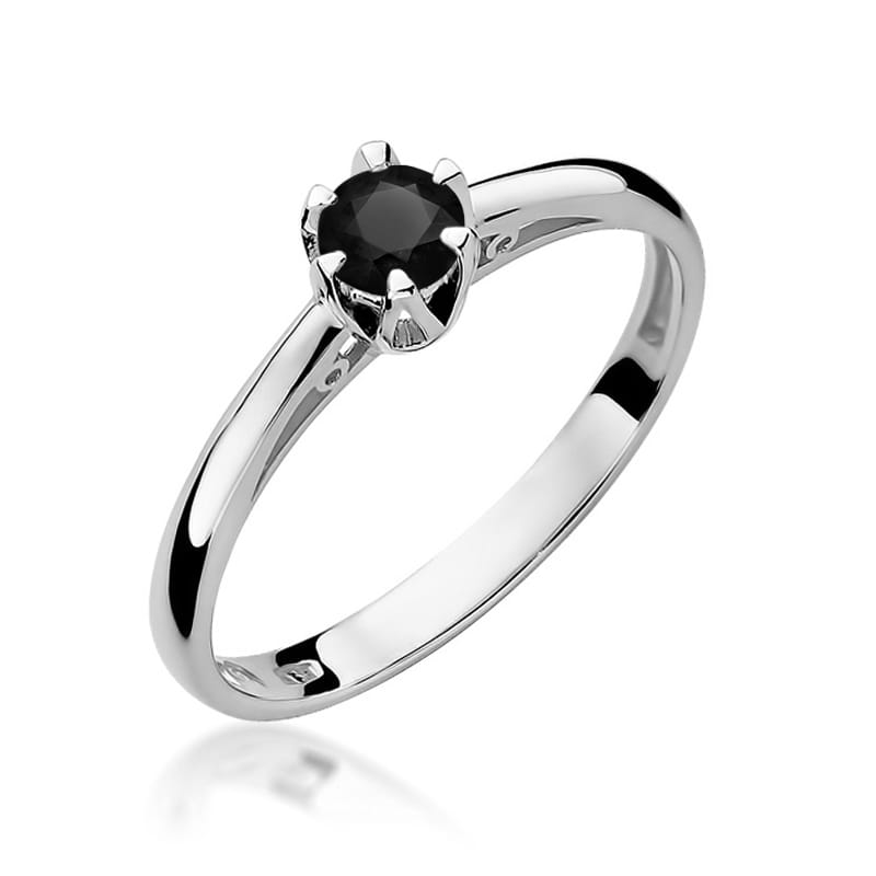 W133 Prsteň Black Diamond 0.20ct biele zlato Au 585/1000 2