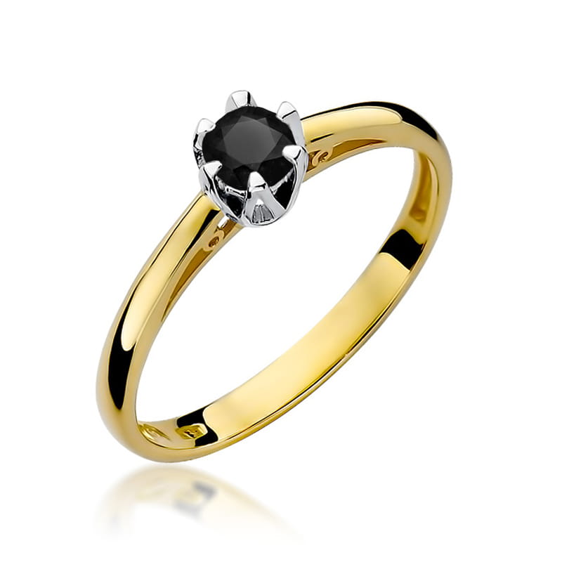 W133 Prsteň Black Diamond 0,20ct žlté zlato Au 585/1000 2