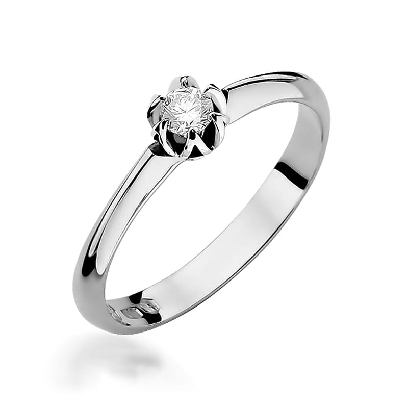 W134 Diamantový prsteň 0,10ct biele zlato Au 585/1000 2