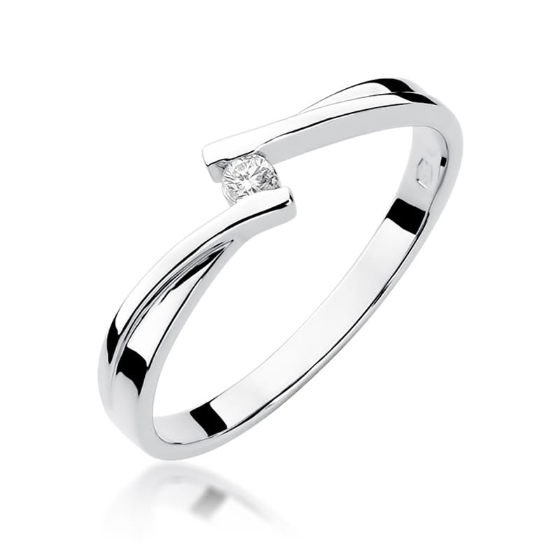 W137 Diamantový prsteň 0,04ct biele zlato Au 585/1000 2