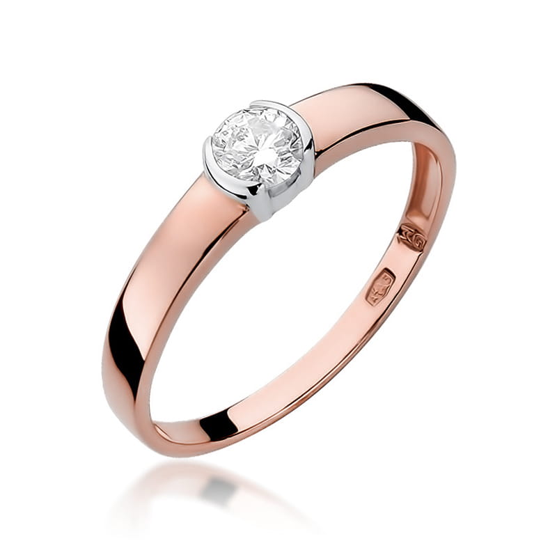 W138 Diamantový prsteň 0,25ct ružové zlato Au 585/1000 2