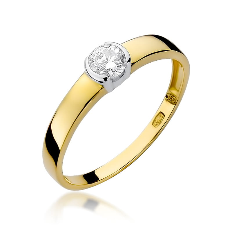 W138 Diamantový prsteň 0,25ct žlté zlato Au 585/1000 2