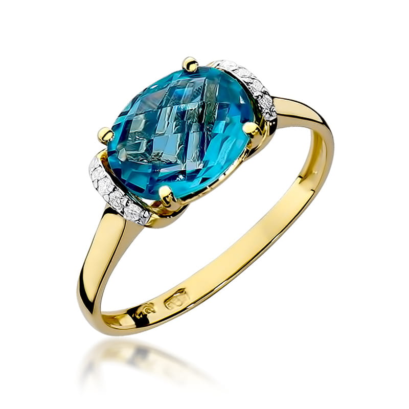 W148 Topaz prsteň 1,70ct žlté zlato Au 585/1000 2
