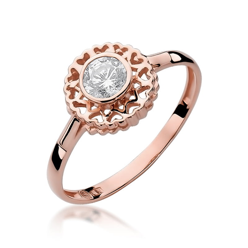 W149 Diamantový prsteň 0,30ct ružové zlato Au 585/1000 2