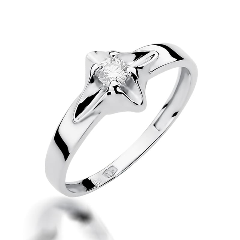 W155 Diamantový prsteň 0,12ct biele zlato Au 585/1000 2