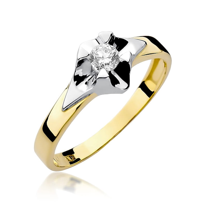 W155 Diamantový prsteň 0,23ct žlté zlato Au 585/1000 2