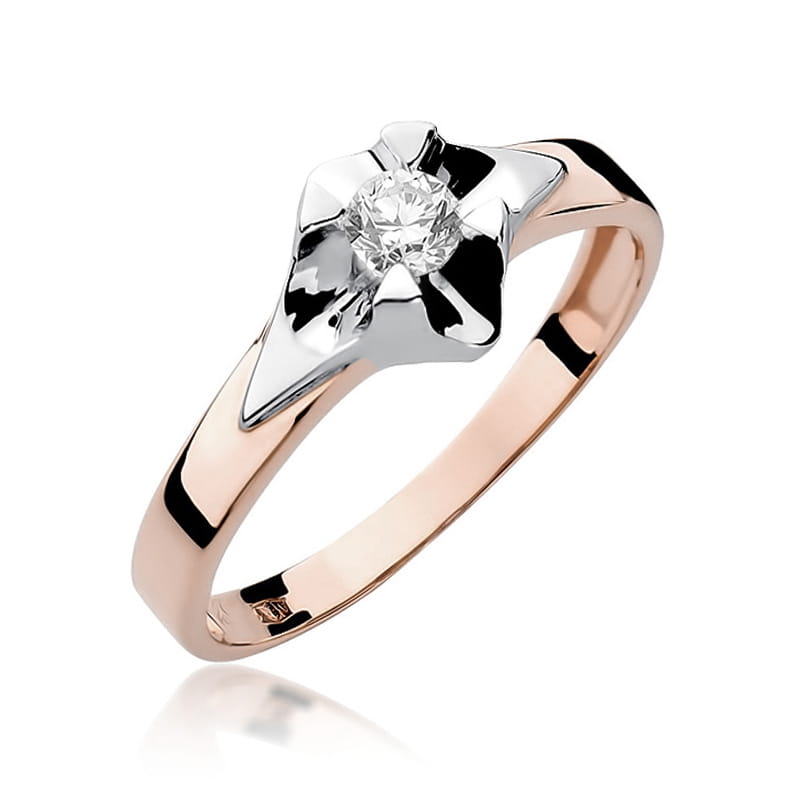 W155 Diamantový prsteň 0,25ct ružové zlato Au 585/1000 2