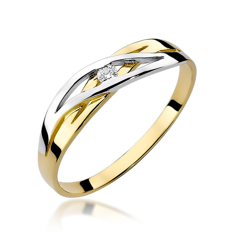 W156 Diamantový prsteň 0,04ct žlté zlato Au 585/1000 2