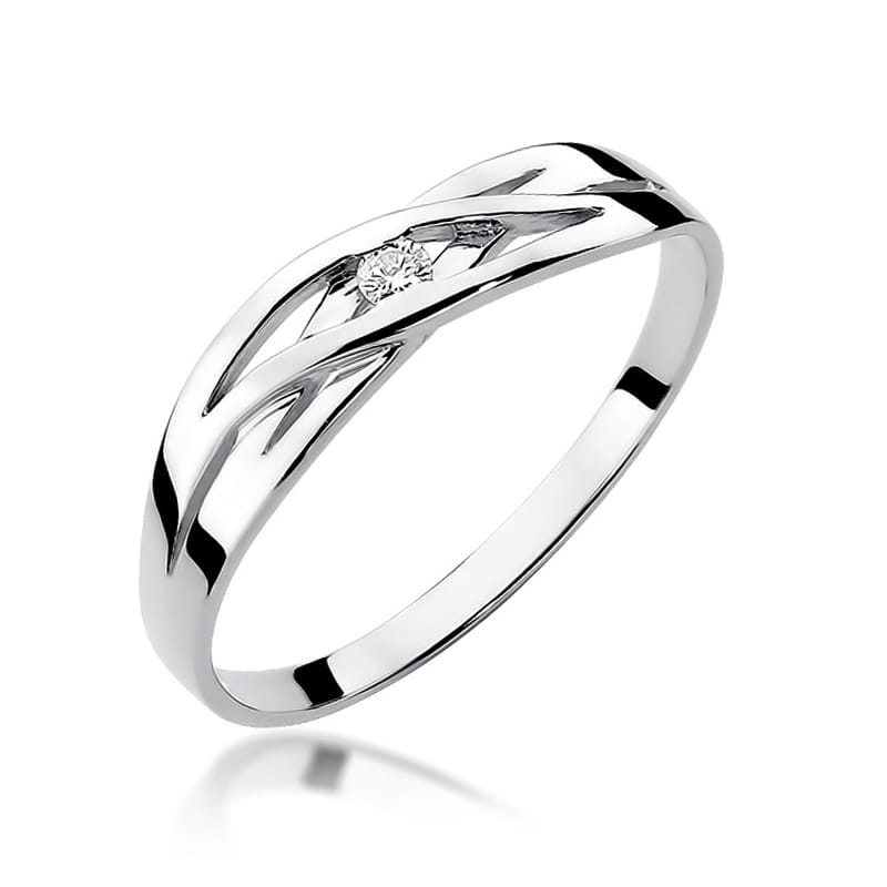 W156 Diamantový prsteň 0,05ct biele zlato Au 585/1000 2