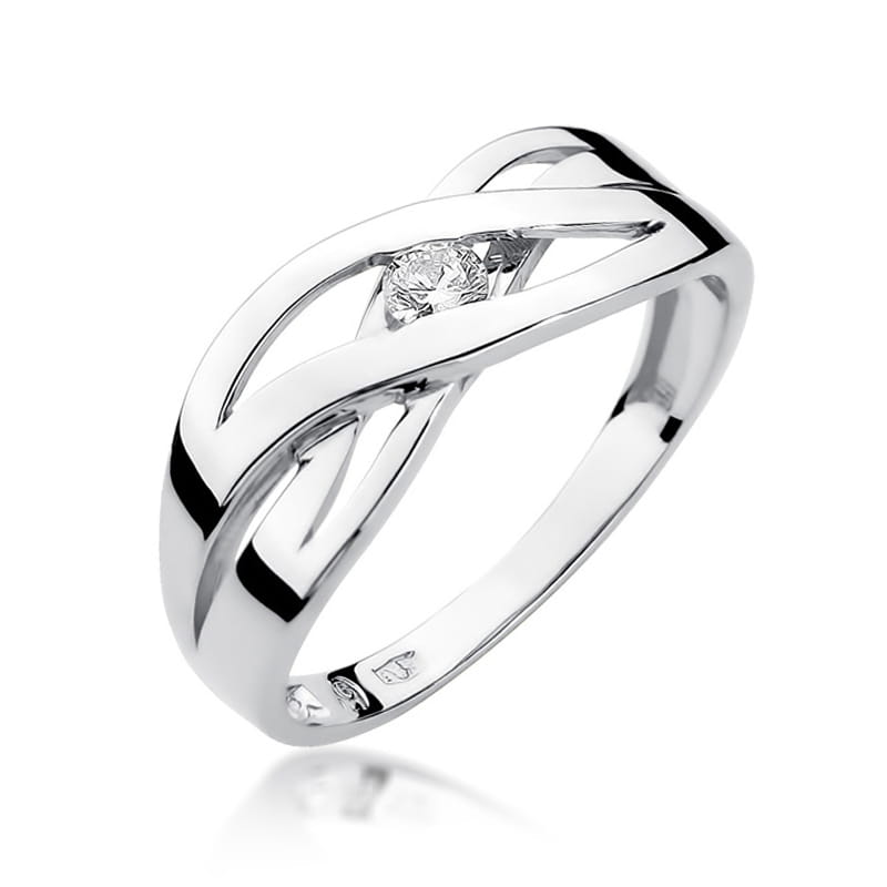 W156 Diamantový prsteň 0,10ct biele zlato Au 585/1000 2