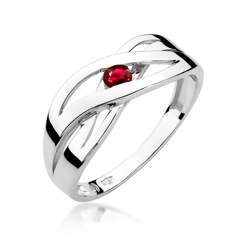 W156 Ruby prsteň 0,15ct biele zlato Au 585/1000 2