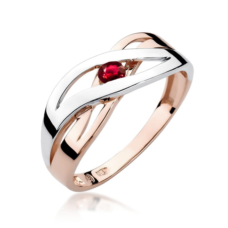 W156 Ruby prsteň 0.15ct ružové zlato Au 585/1000 2