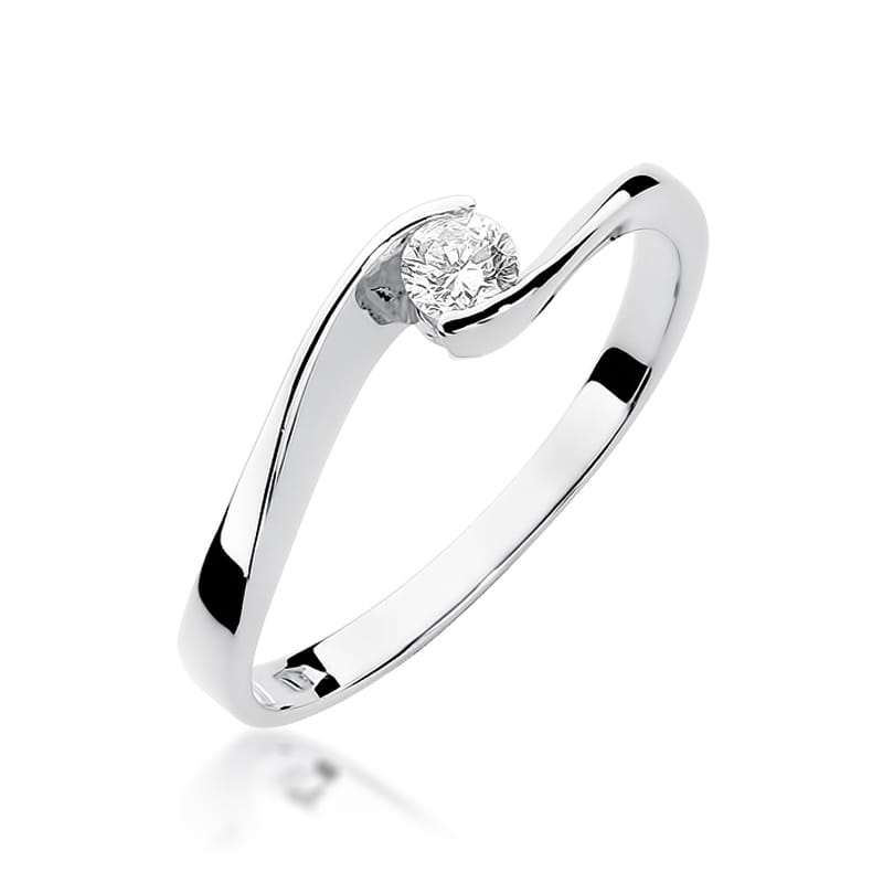 W160 Diamantový prsteň 0,13ct biele zlato Au 585/1000 2