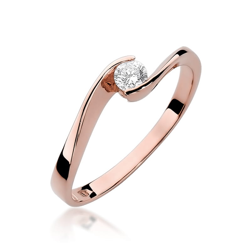 W160 Diamantový prsteň 0,13ct ružové zlato Au 585/1000 2