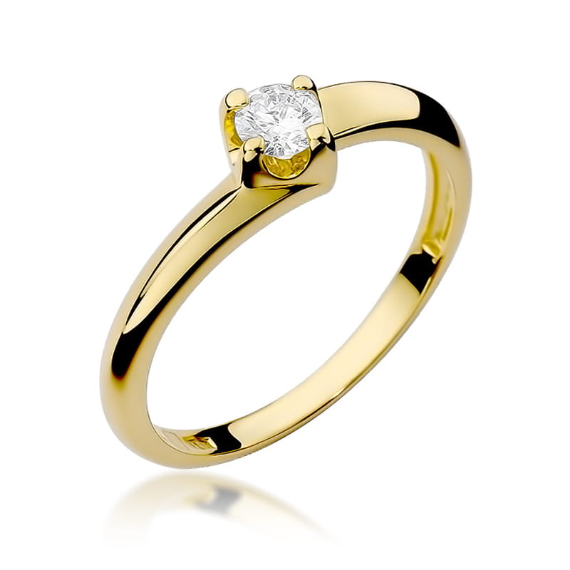 W161 Diamantový prsteň 0,20ct žlté zlato Au 585/1000 2