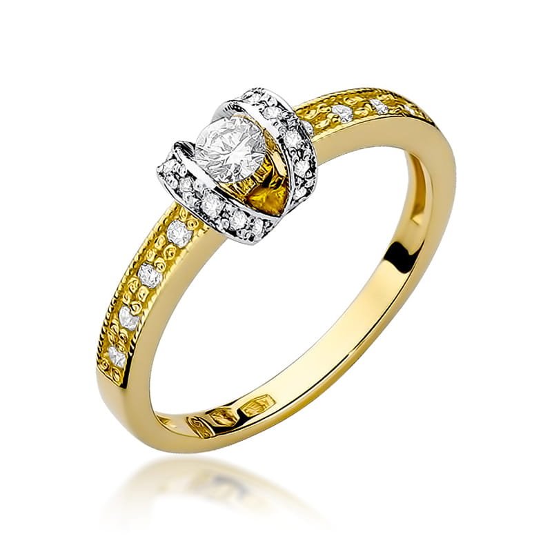 W162 Diamantový prsteň 0,10ct žlté zlato Au 585/1000 2