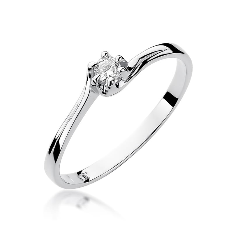 W163 Diamantový prsteň 0,10ct biele zlato Au 585/1000 2