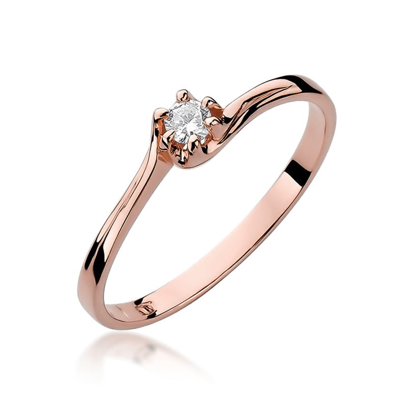 W163 Diamantový prsteň 0,10ct ružové zlato Au 585/1000 2