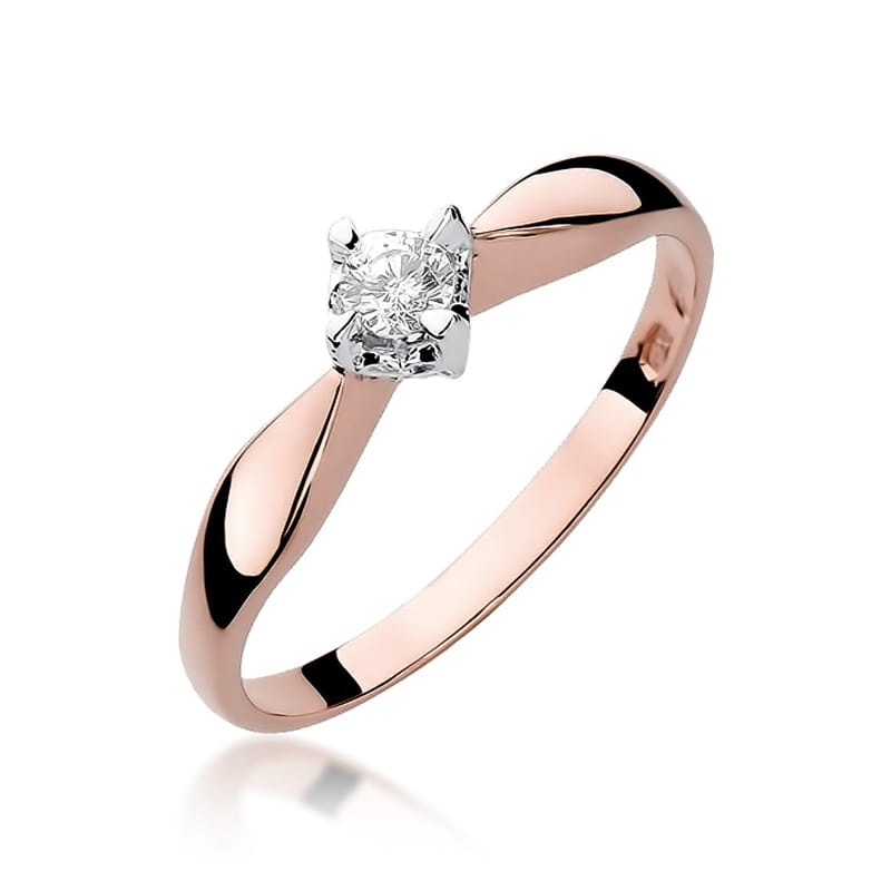 W171 Diamantový prsteň 0,12ct ružové zlato Au 585/1000 2
