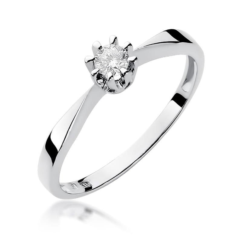 W173 Diamantový prsteň 0,15ct biele zlato Au 585/1000 2