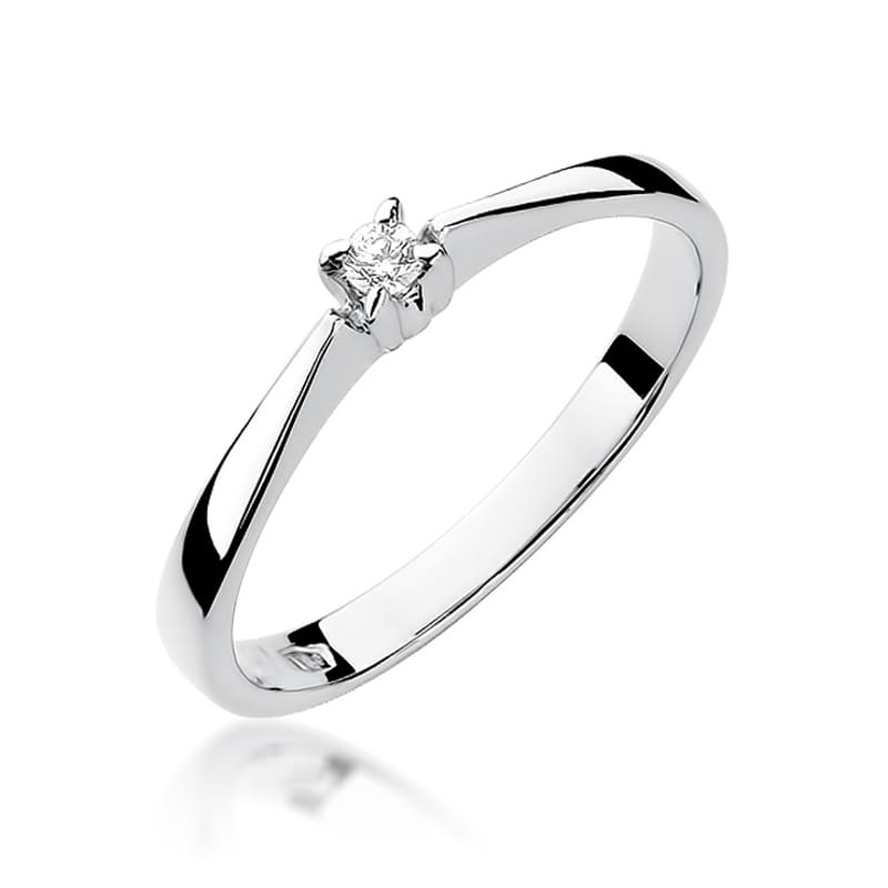 W175 Diamantový prsteň 0,03ct biele zlato Au 585/1000 2