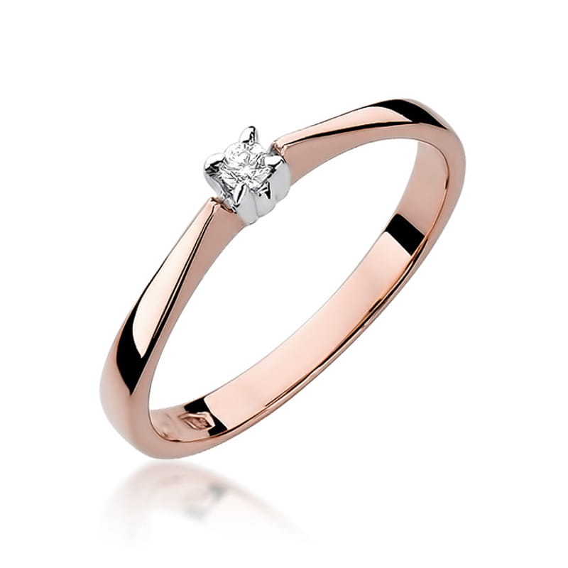 W175 Diamantový prsteň 0,03ct ružové zlato Au 585/1000 2