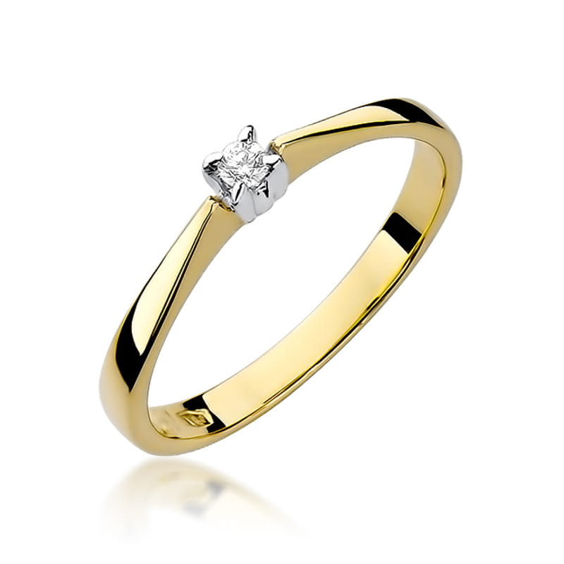 W175 Diamantový prsteň 0,03ct žlté zlato Au 585/1000 2