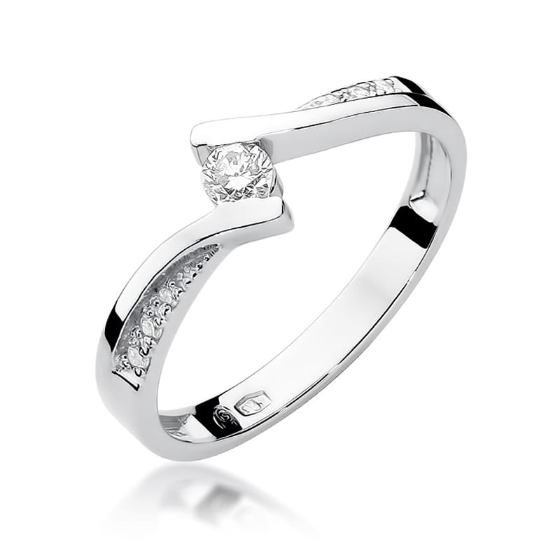 W177 Diamantový prsteň 0,13ct biele zlato Au 585/1000 2