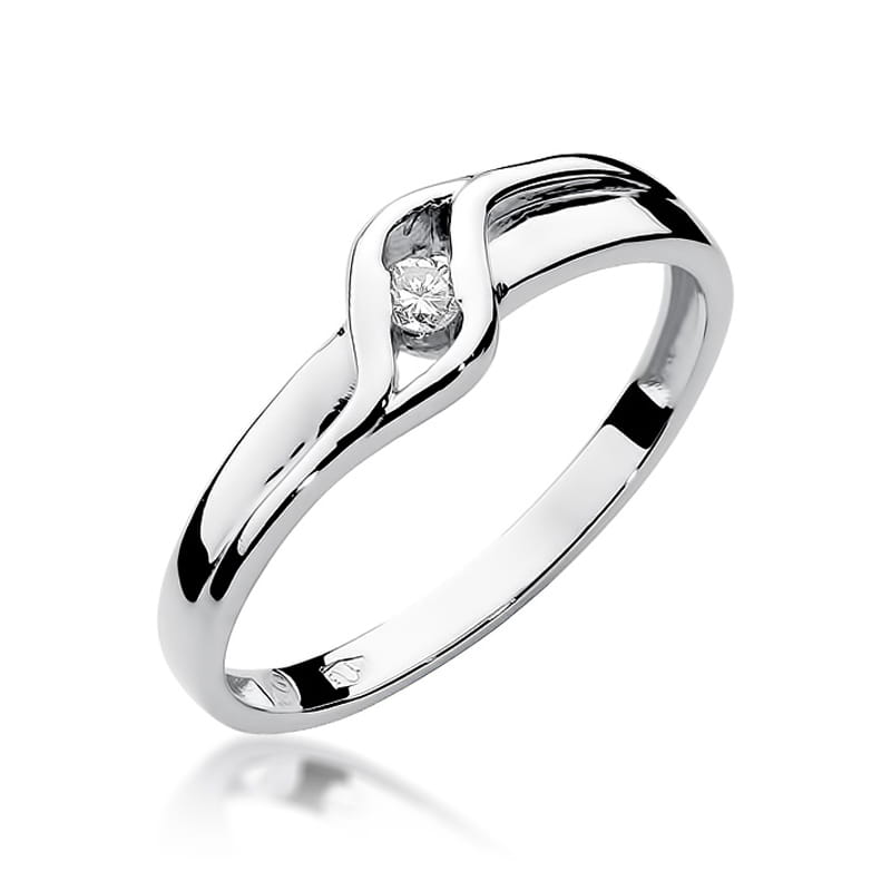W178 Diamantový prsteň 0,04ct biele zlato Au 585/1000 2