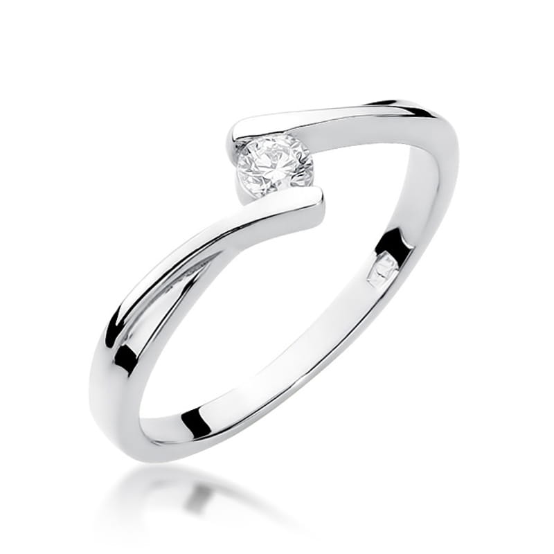 W180 Diamantový prsteň 0,10ct biele zlato Au 585/1000 2