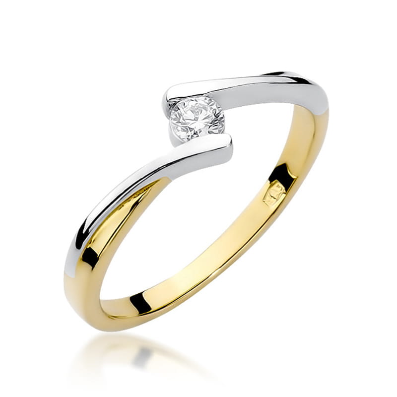 W180 Diamantový prsteň 0,10ct žlté zlato Au 585/1000 2